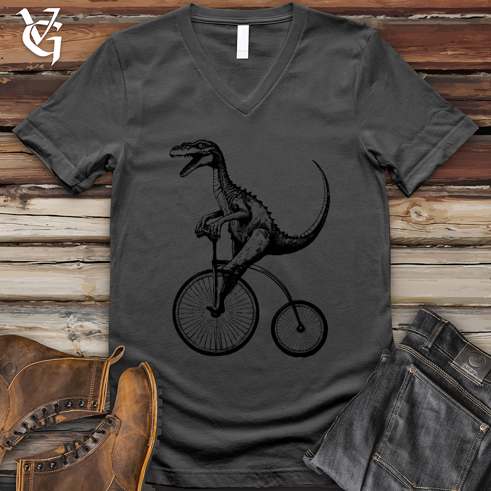 Dinosaur Cyclist V-Neck Tee