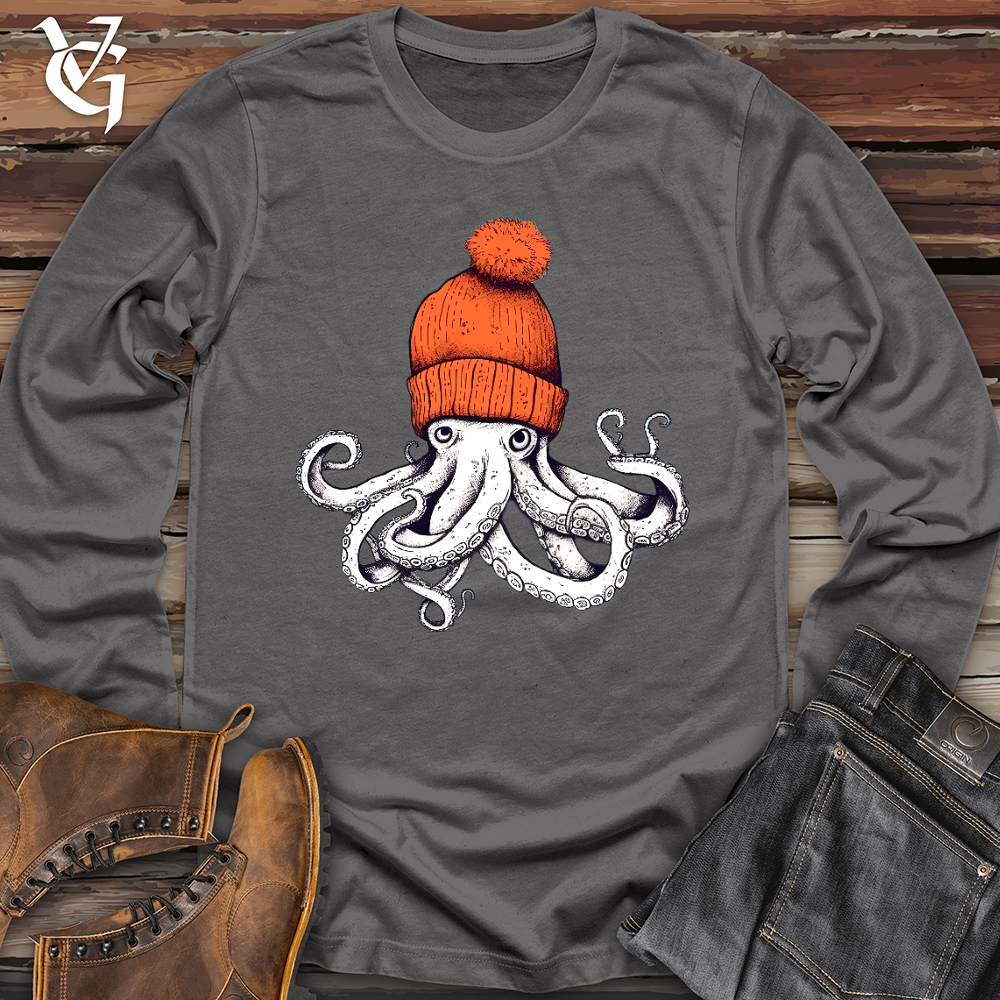 Octopus Orange Beanie Long Sleeve