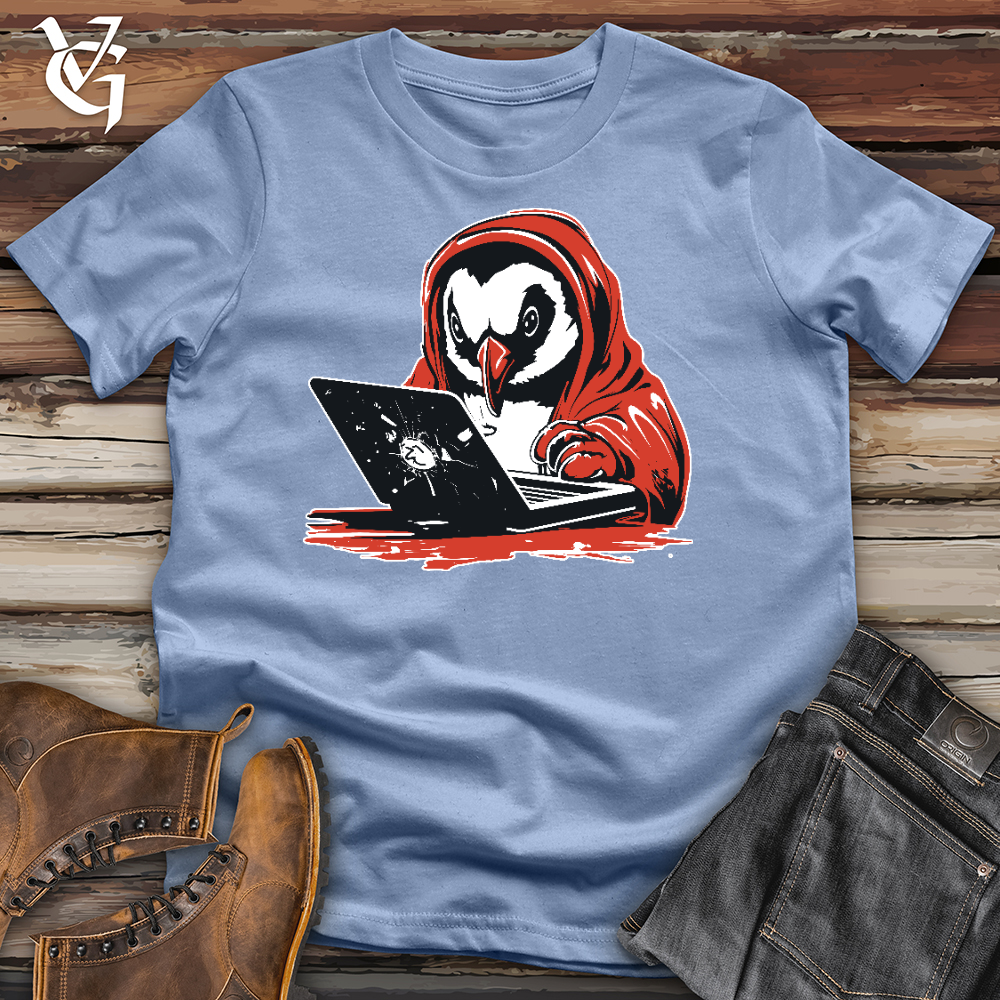 Penguin Watching Laptop Cotton Tee