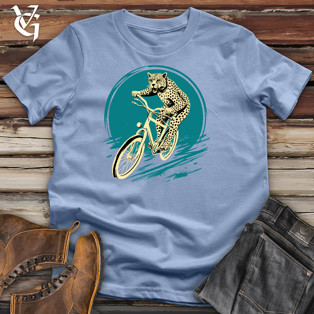 Cheetah Riding On A Bike Cotton Tee