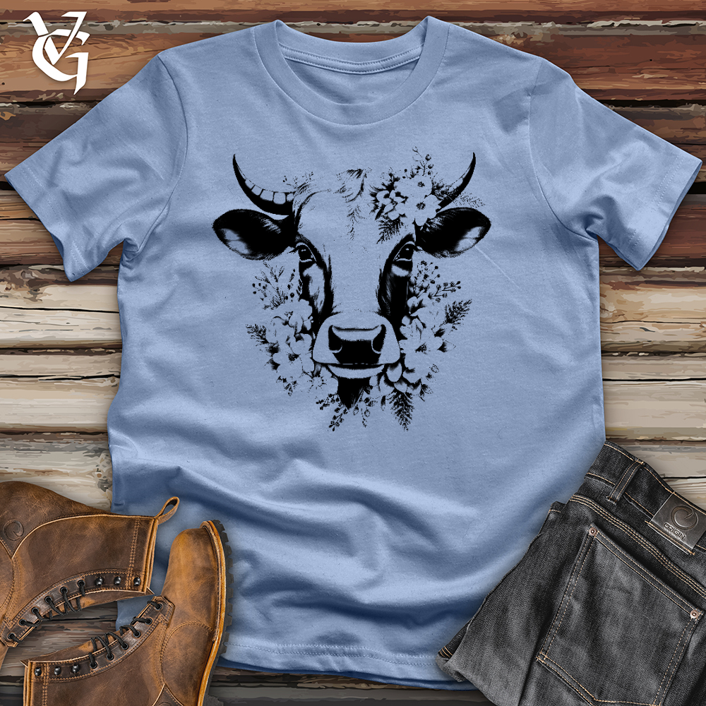 Floral Cow Cotton Tee
