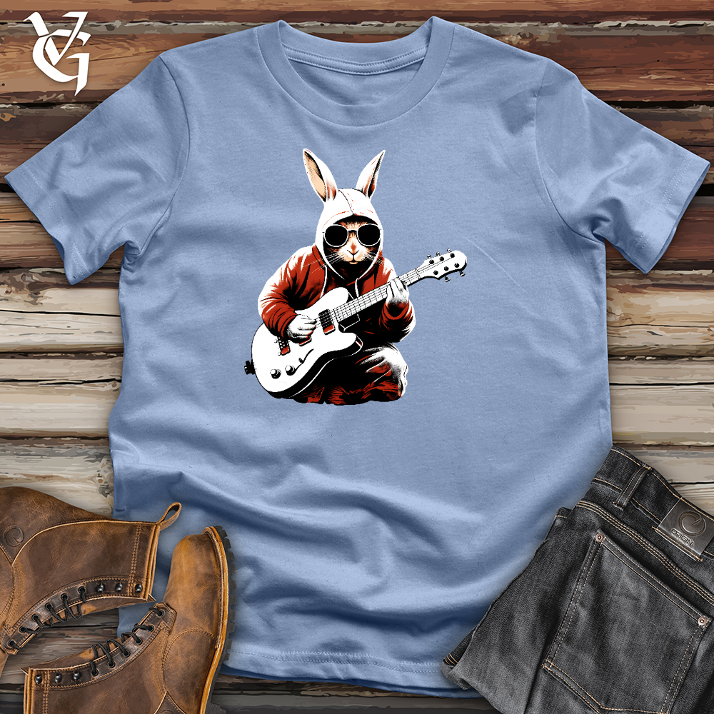 Rabbit Playing With Guitar Cotton Tee