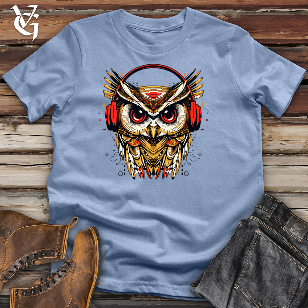 Retro Groove Owl DJ Cotton Tee