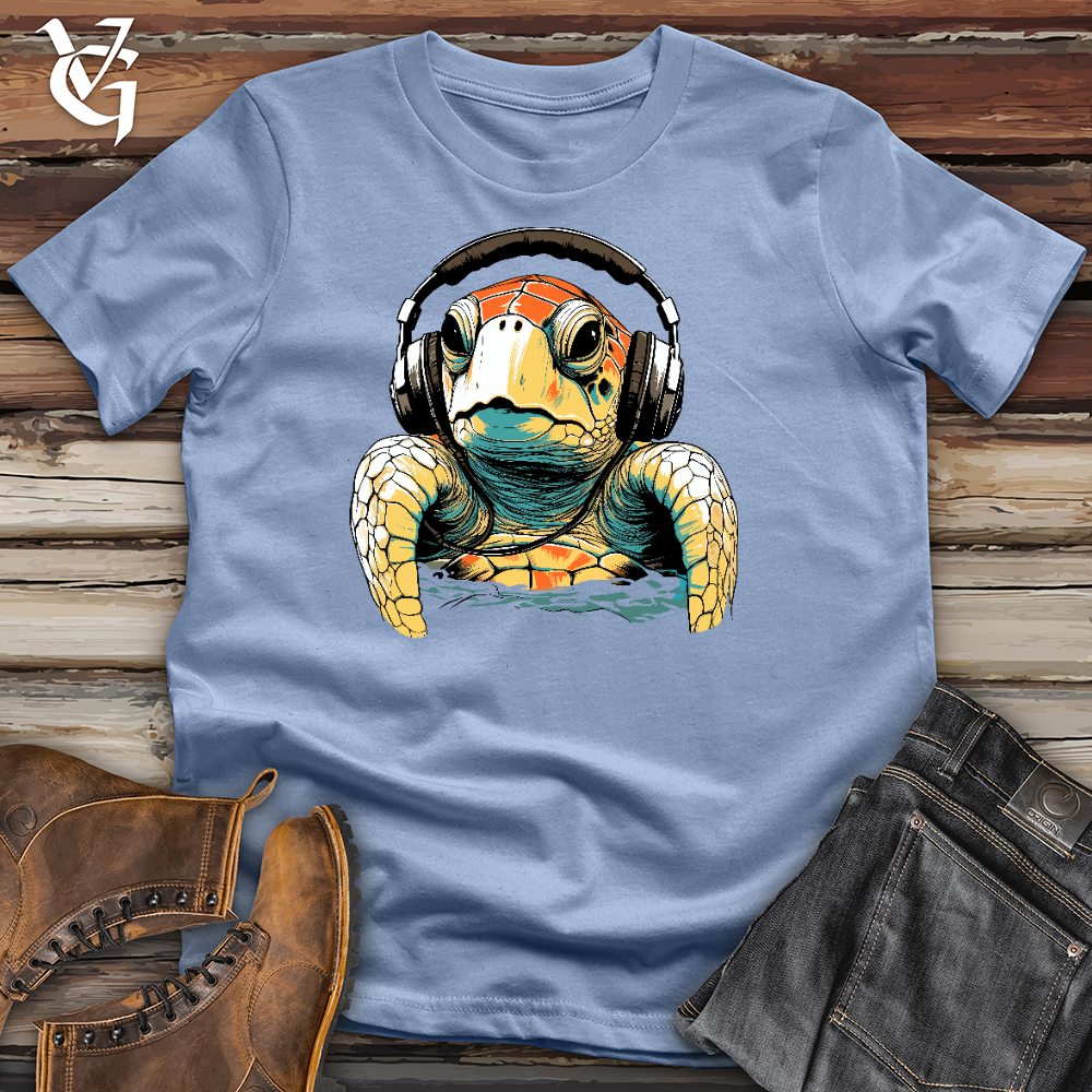 Turtle With Headphone Cotton Tee