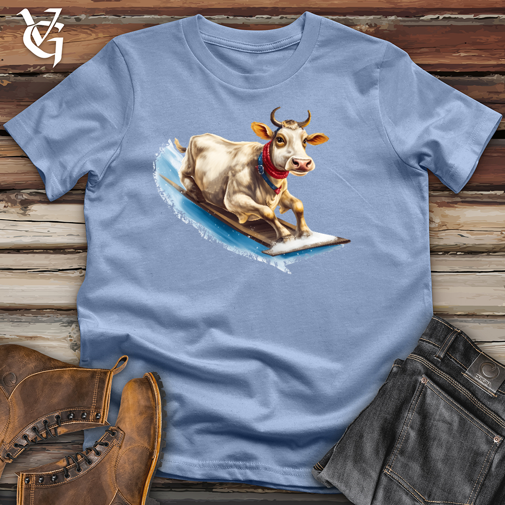 Sledding Cow Cotton Tee