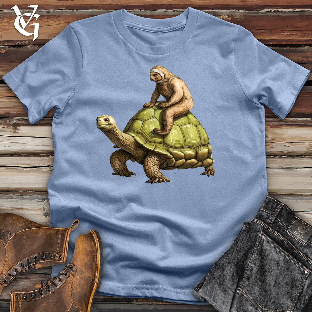 Sloth Riding The Turtle Cotton Tee