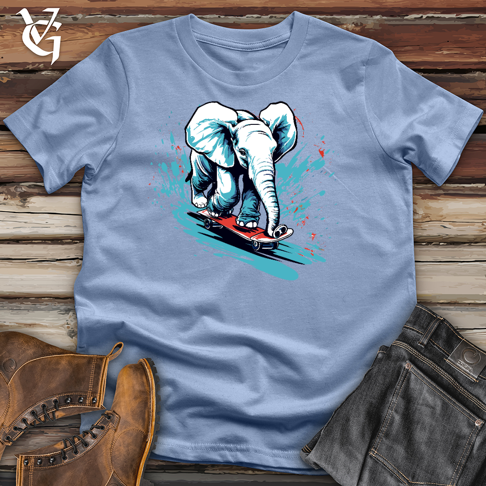 Elephant Skateboarding Cotton Tee