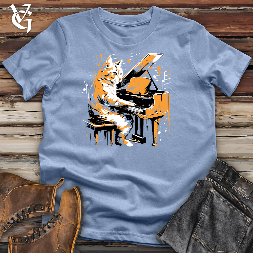 Cat Playing Music Cotton Tee
