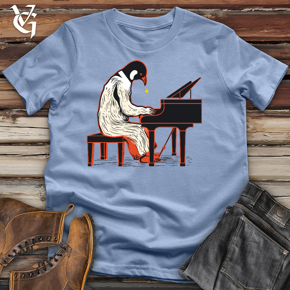 Penguin Playing Piano Cotton Tee