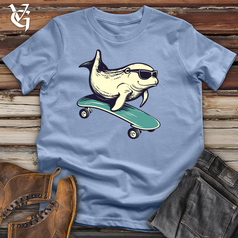 Skateboard Surfer Whale Cotton Tee