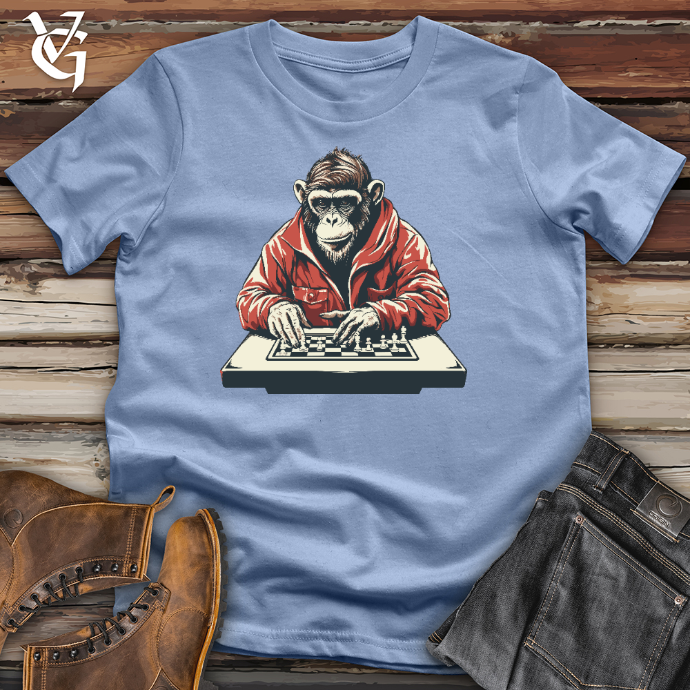 Chimp Playing Chess Cotton Tee