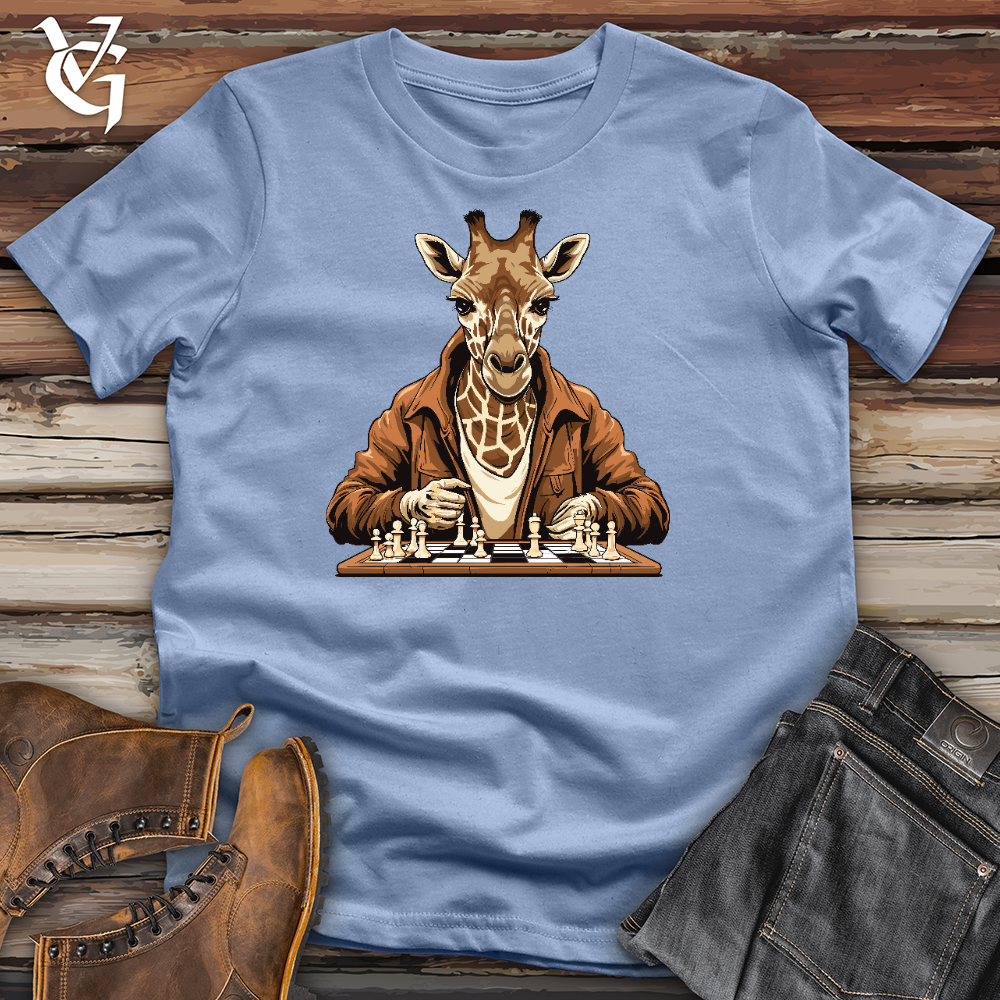 Giraffe Playing Chess Cotton Tee