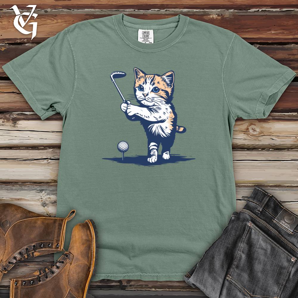 Cat Golfing Heavy Cotton Comfort Colors Tee