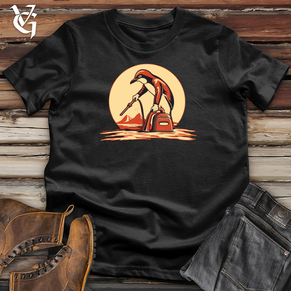 Retro Vacuuming Penguin Softstyle Tee