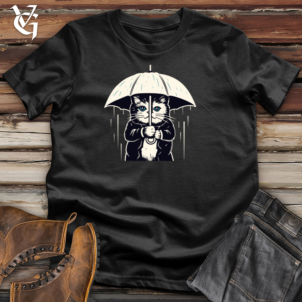 Cat Whiskered Weather Umbrella Purr Tection Cotton Tee
