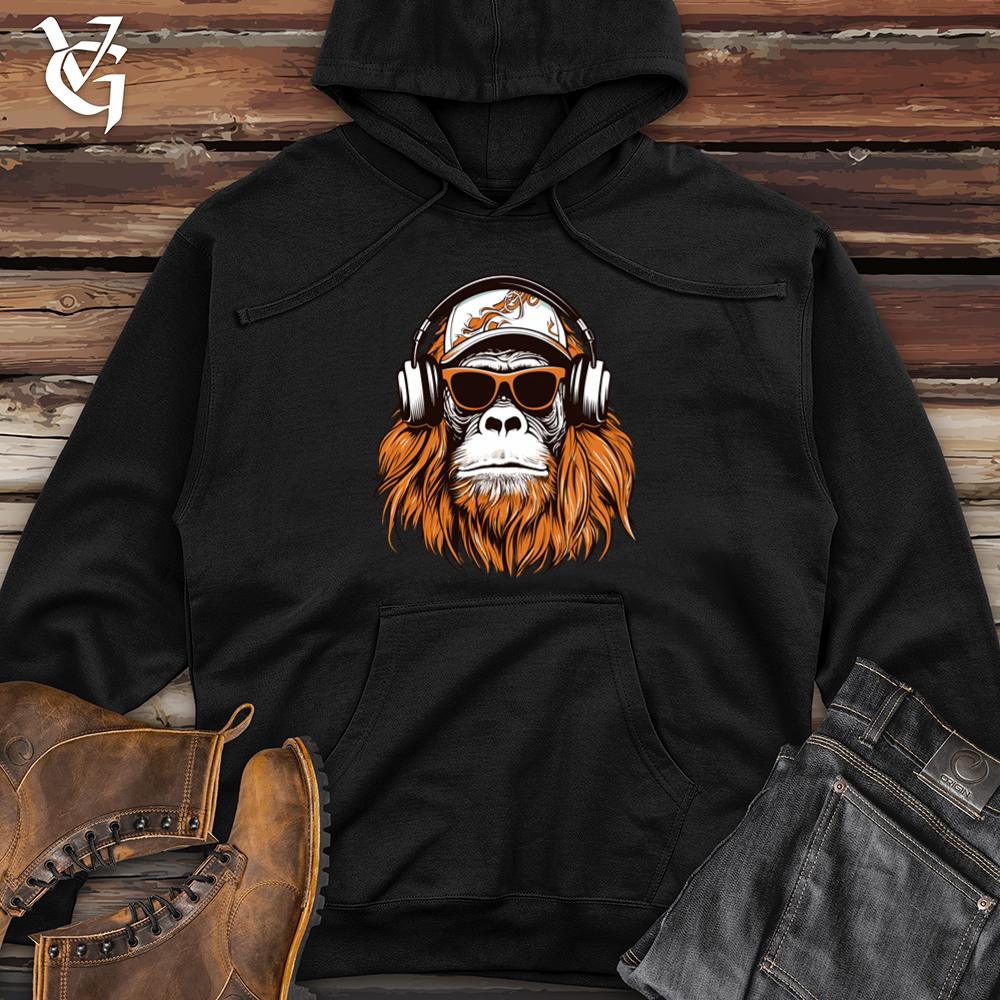 Orangutan Jungle Jam Headphone Vibes Midweight Hooded Sweatshirt