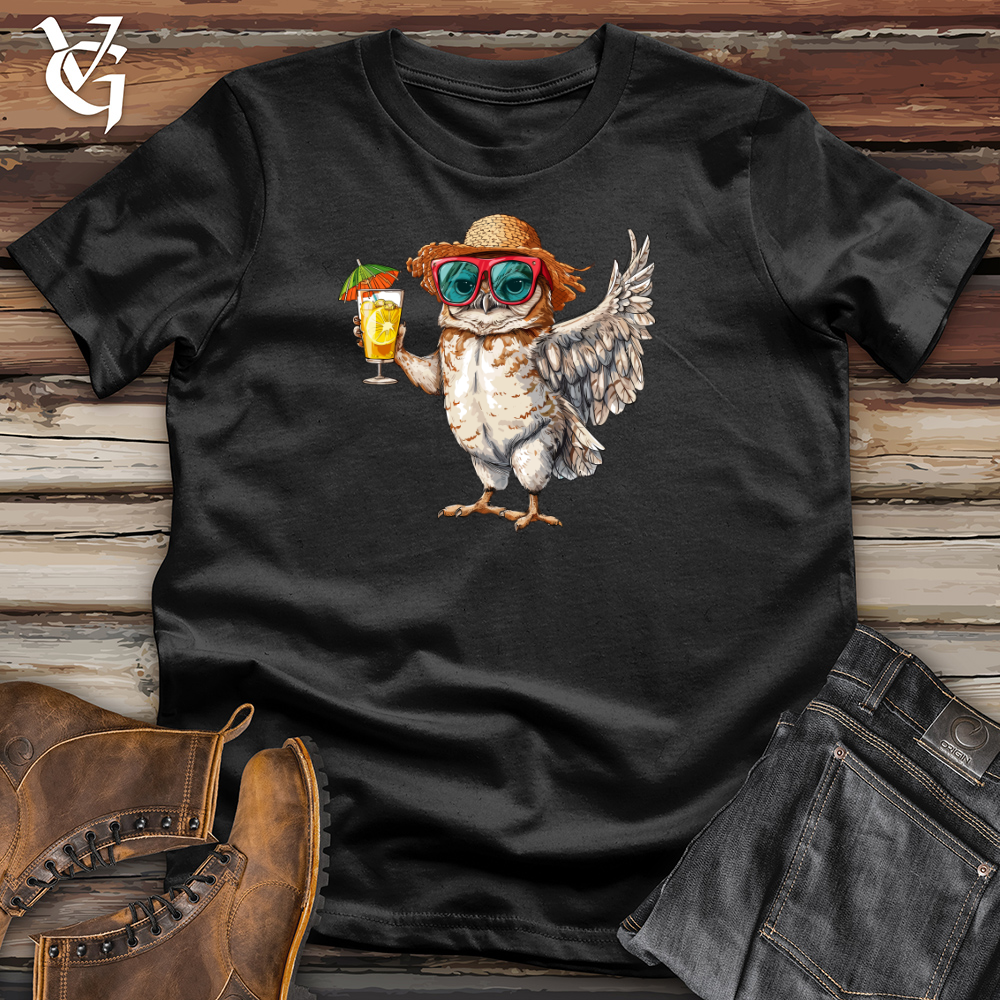 Owl Beach Vacation Cotton Tee