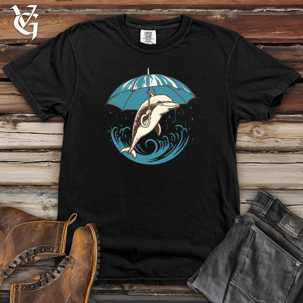 Dolphin Ocean Drizzle Umbrella Oasis Heavy Cotton Comfort Colors Tee