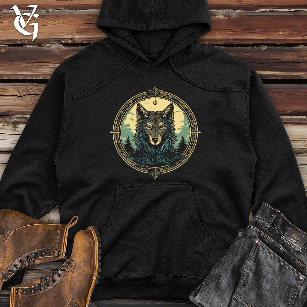 Mystic Wolf Compass Midweight Hooded Sweatshirt