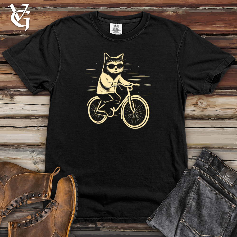 Cat Cyclist Cruiser Heavy Cotton Comfort Colors Tee