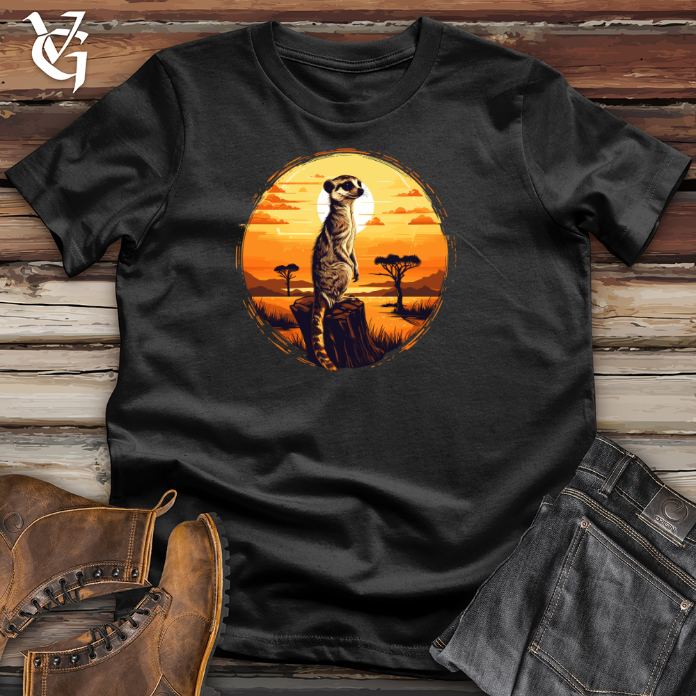 Meerkat Safari Sunset Cotton Tee