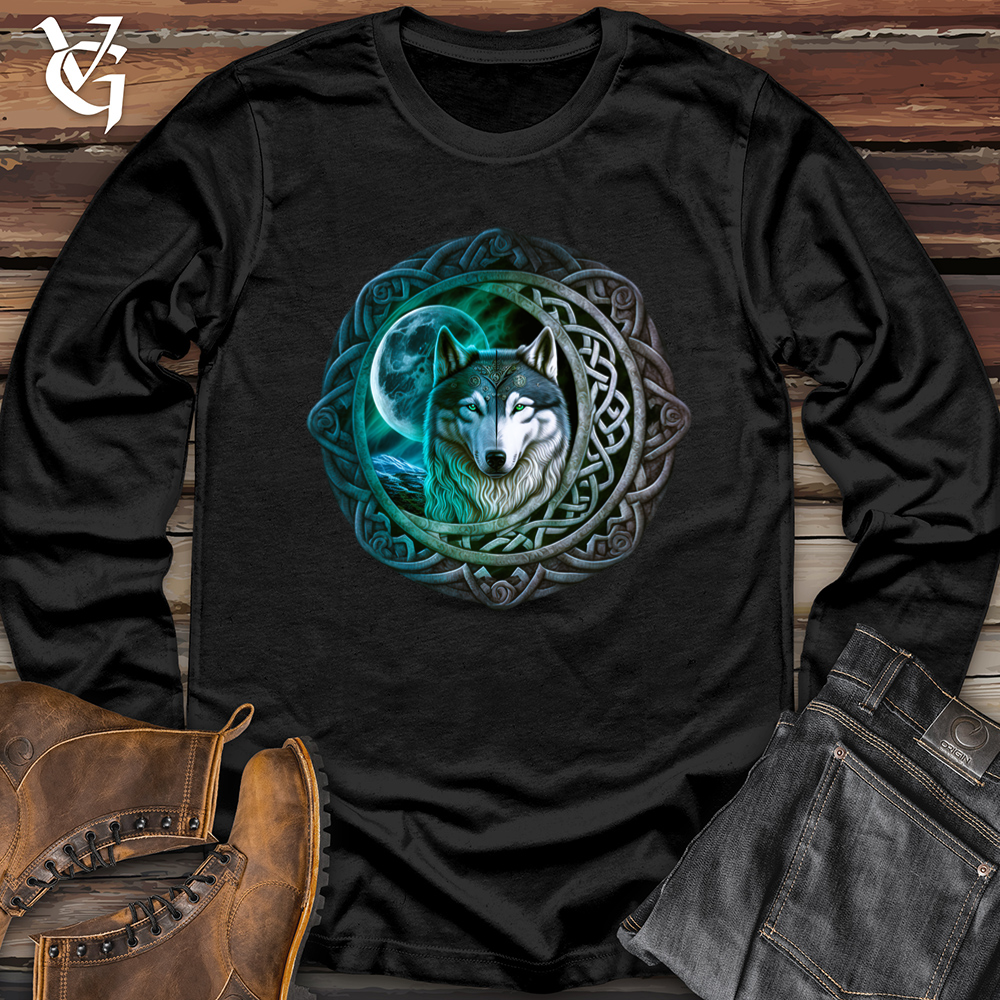 Celtic Moon Wolf Softstyle Long Sleeve