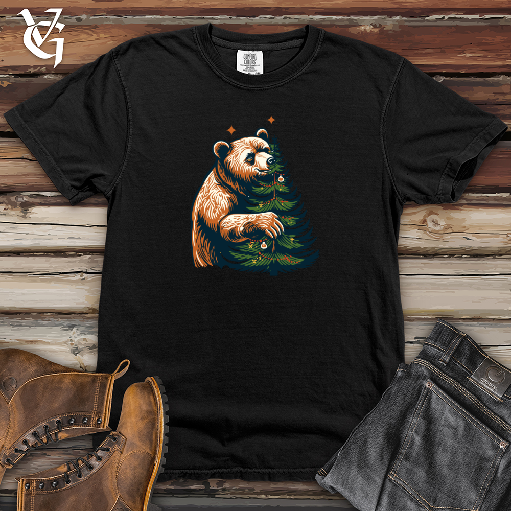 Retro Tree Trimming Bear Heavy Cotton Comfort Colors Tee