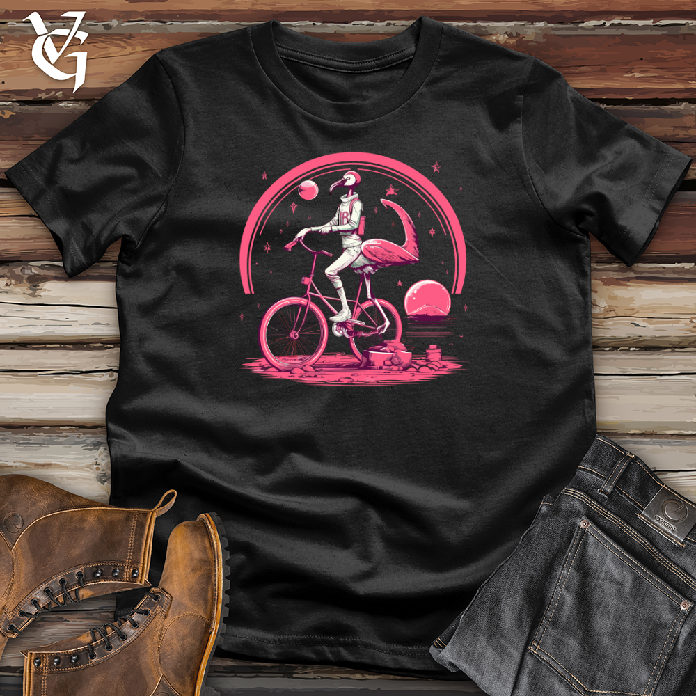 Flamingo Riding On A Bicycle  Softstyle Tee