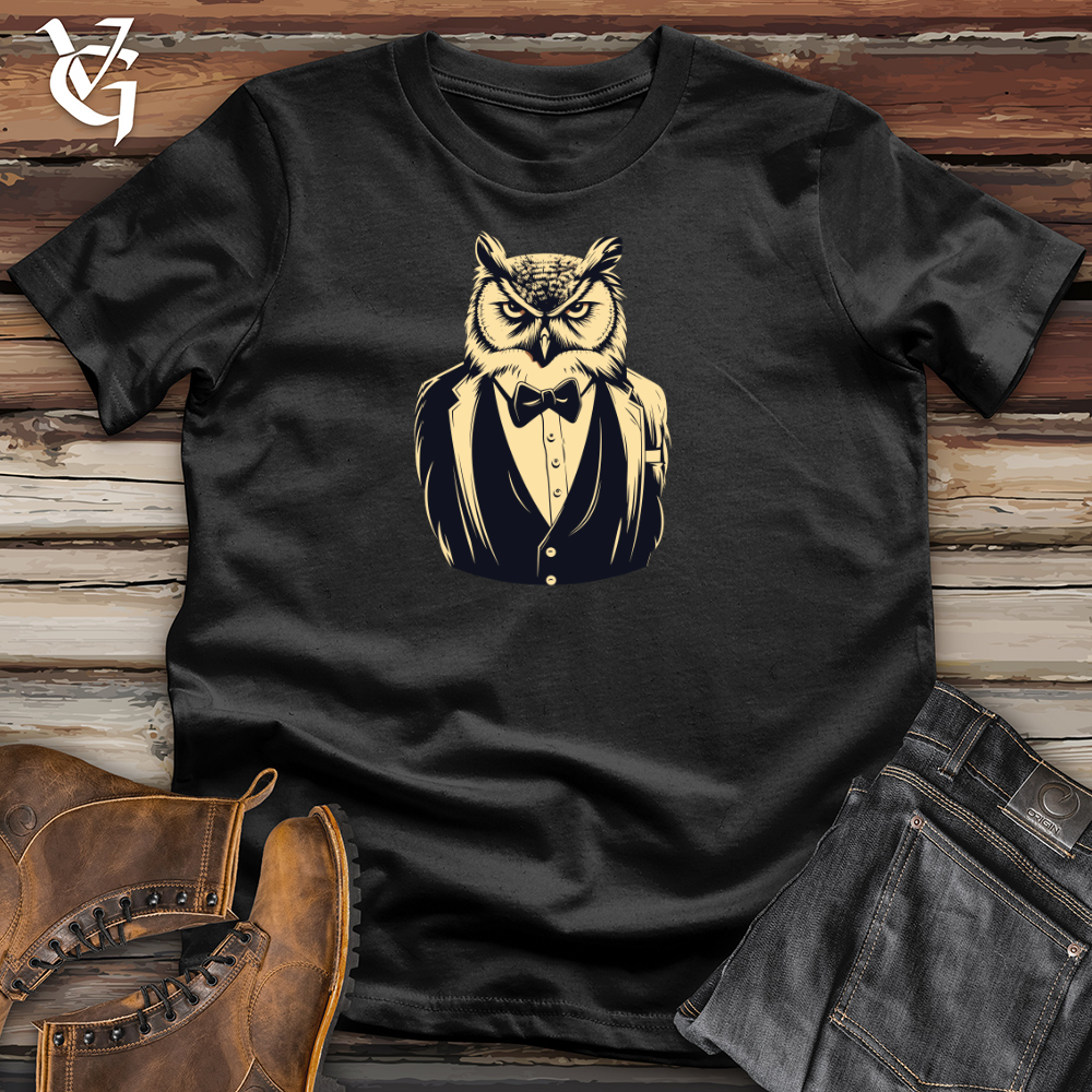 Retro Tuxedo Owl Cotton Tee