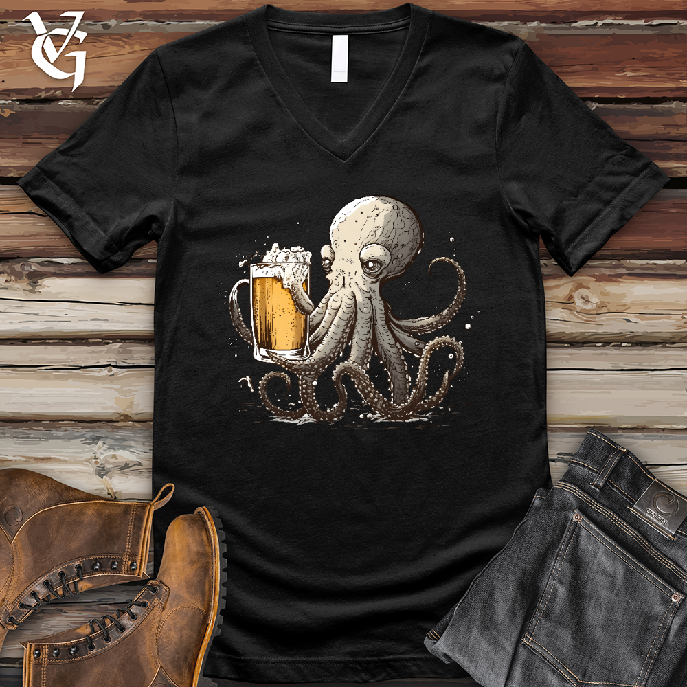 Octopus Happy Hour V- Neck Tee