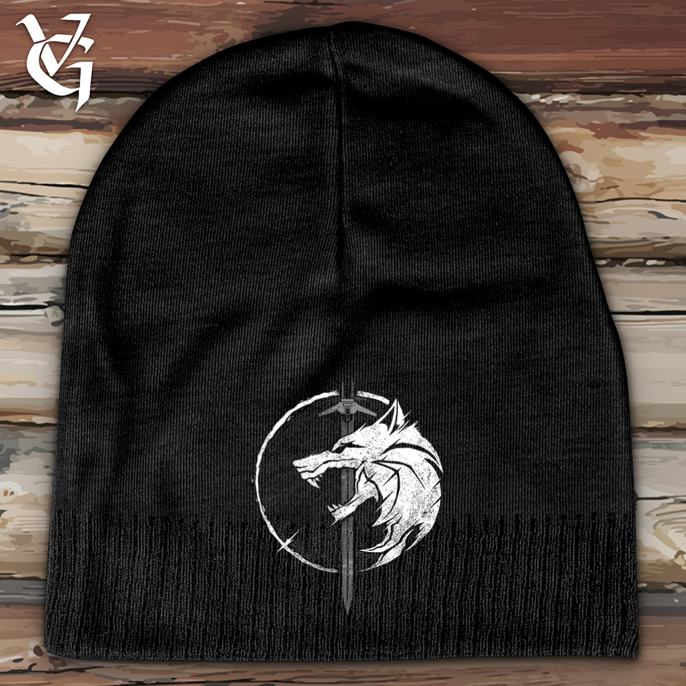 Sword and the Wolf Cotton Beanie