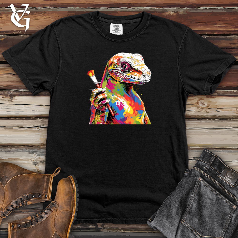 Colorful Brushstroke Lizard Heavy Cotton Comfort Colors Tee