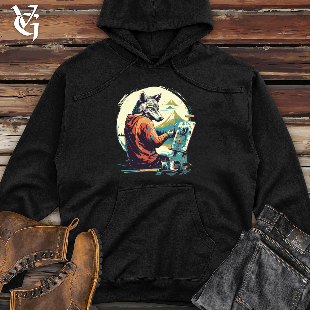Wild Brush Strokes Midweight Hooded Sweatshirt