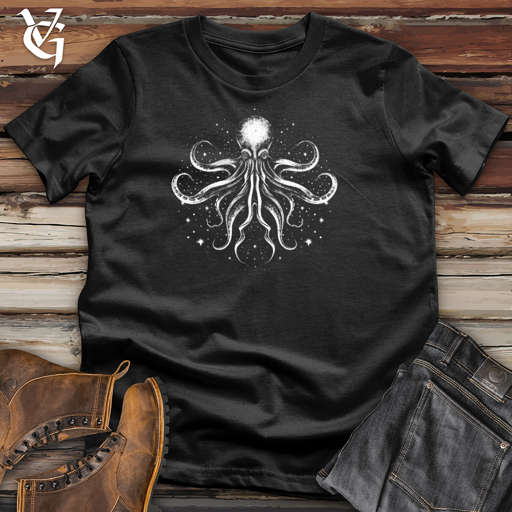 Cosmic Winged Octopus Navigator Cotton Tee