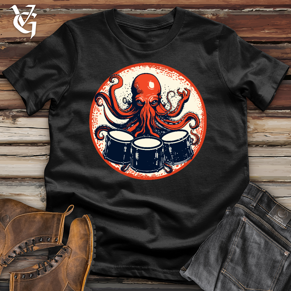 Octopus Playing Drums Softstyle Tee
