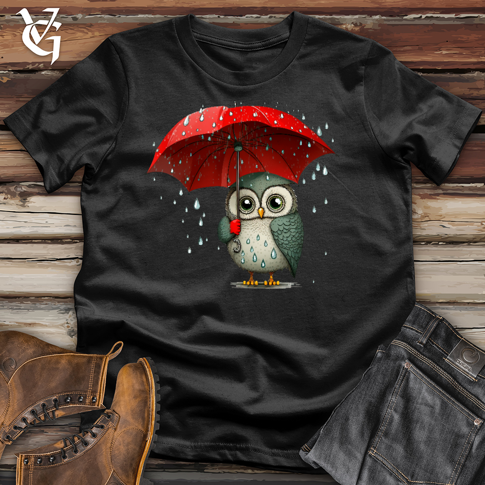 Owl In The Rain Cotton Tee