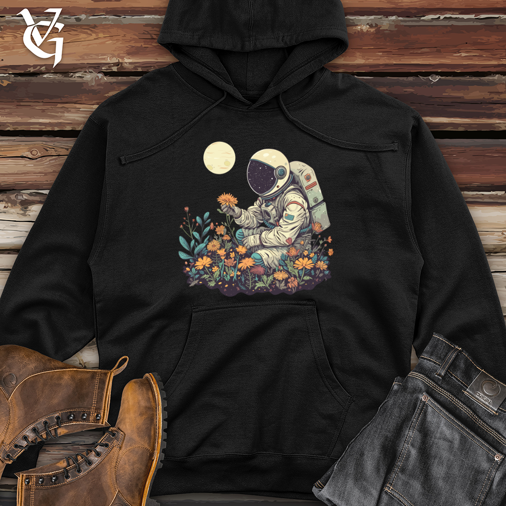 Astronaut Floral Discovery Midweight Hooded Sweatshirt