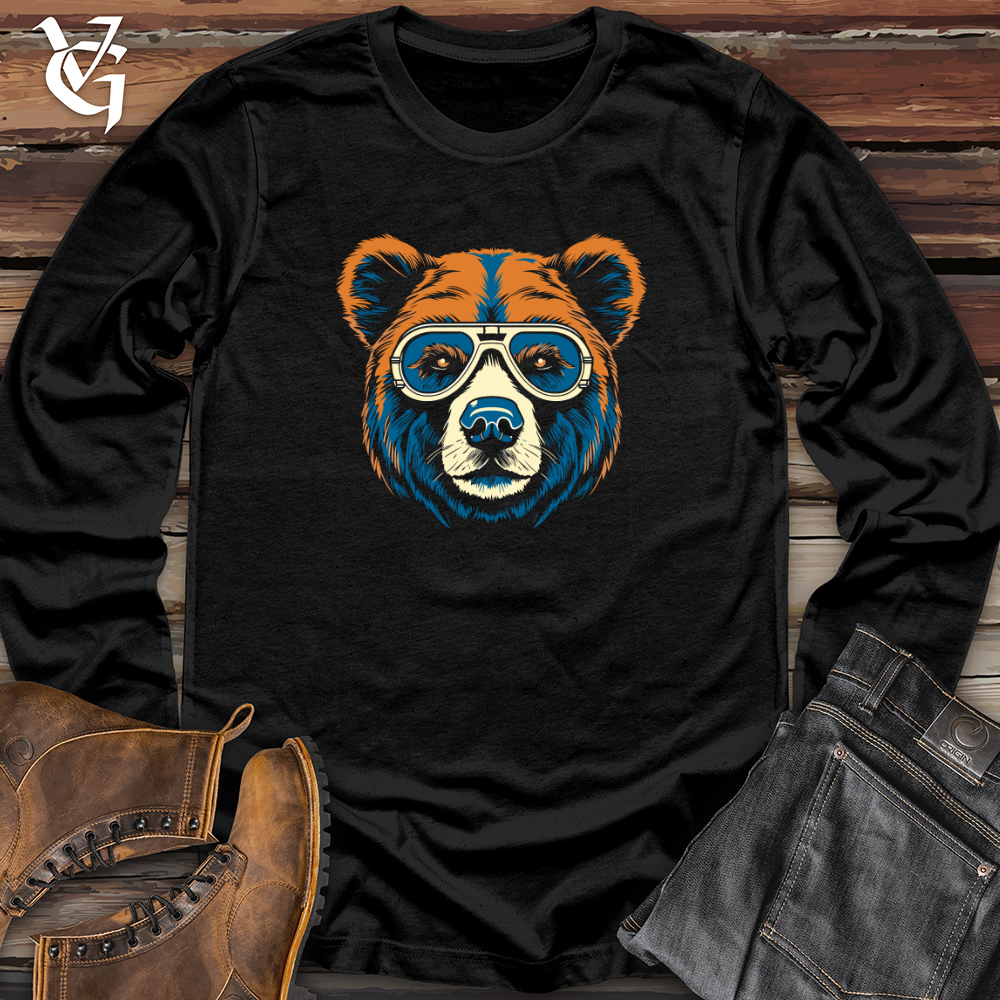 Retro Aviator Bear Bicycle Long Sleeve