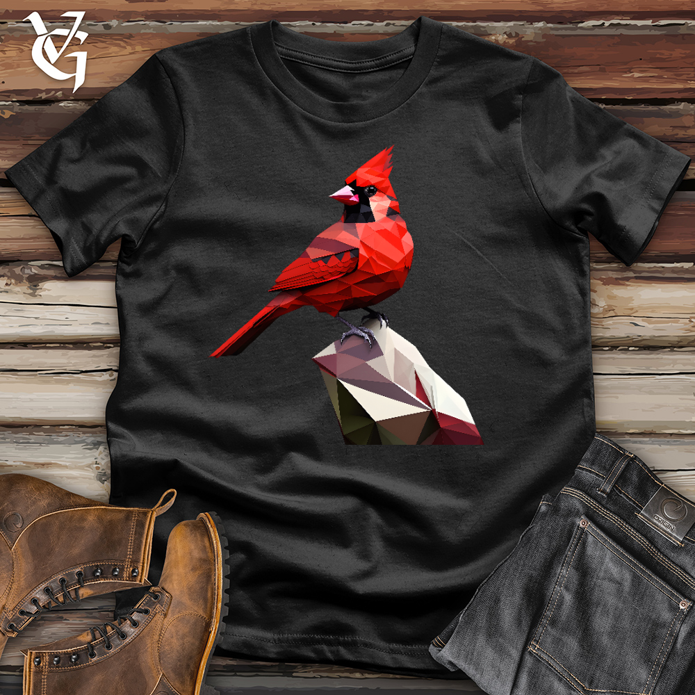 Geometric Cardinal Bird Cotton Tee