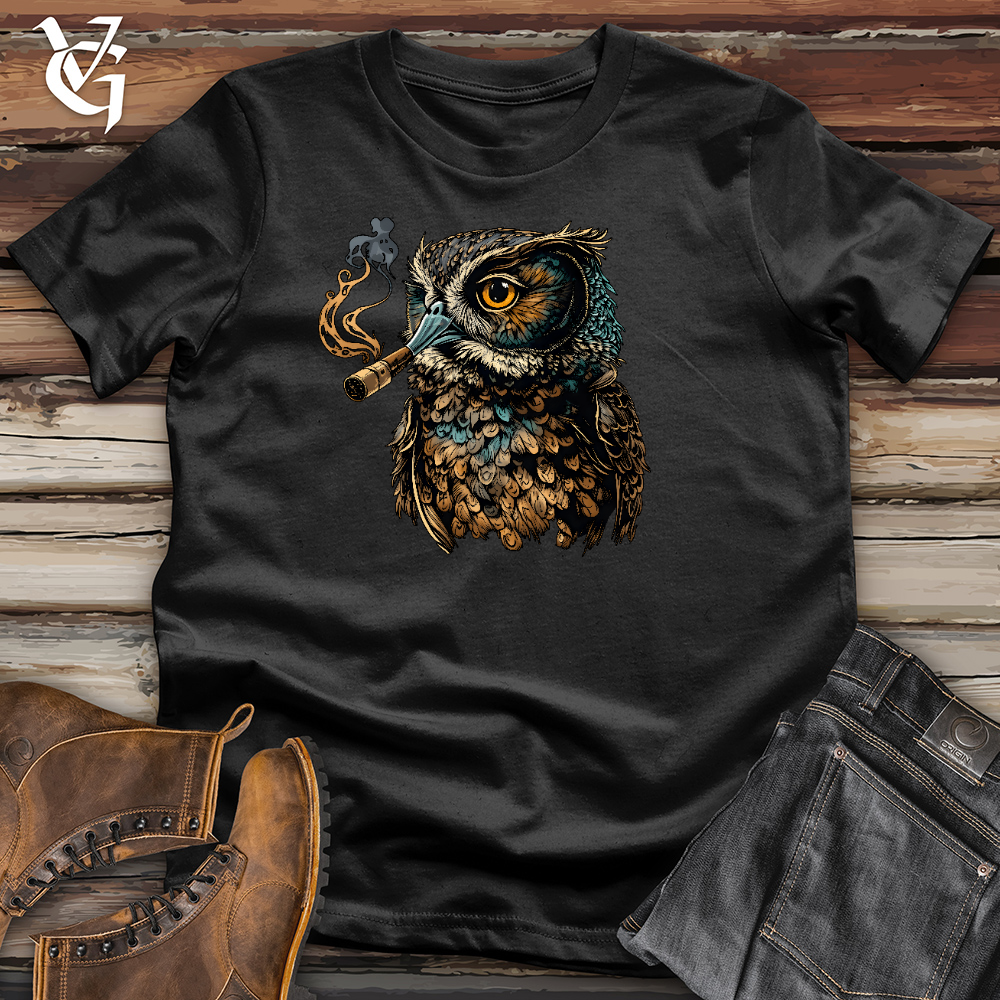 Owl Smoking Pipe Cotton Tee