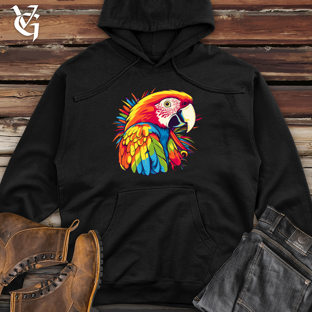 Colorful Melody Parrot Midweight Hooded Sweatshirt