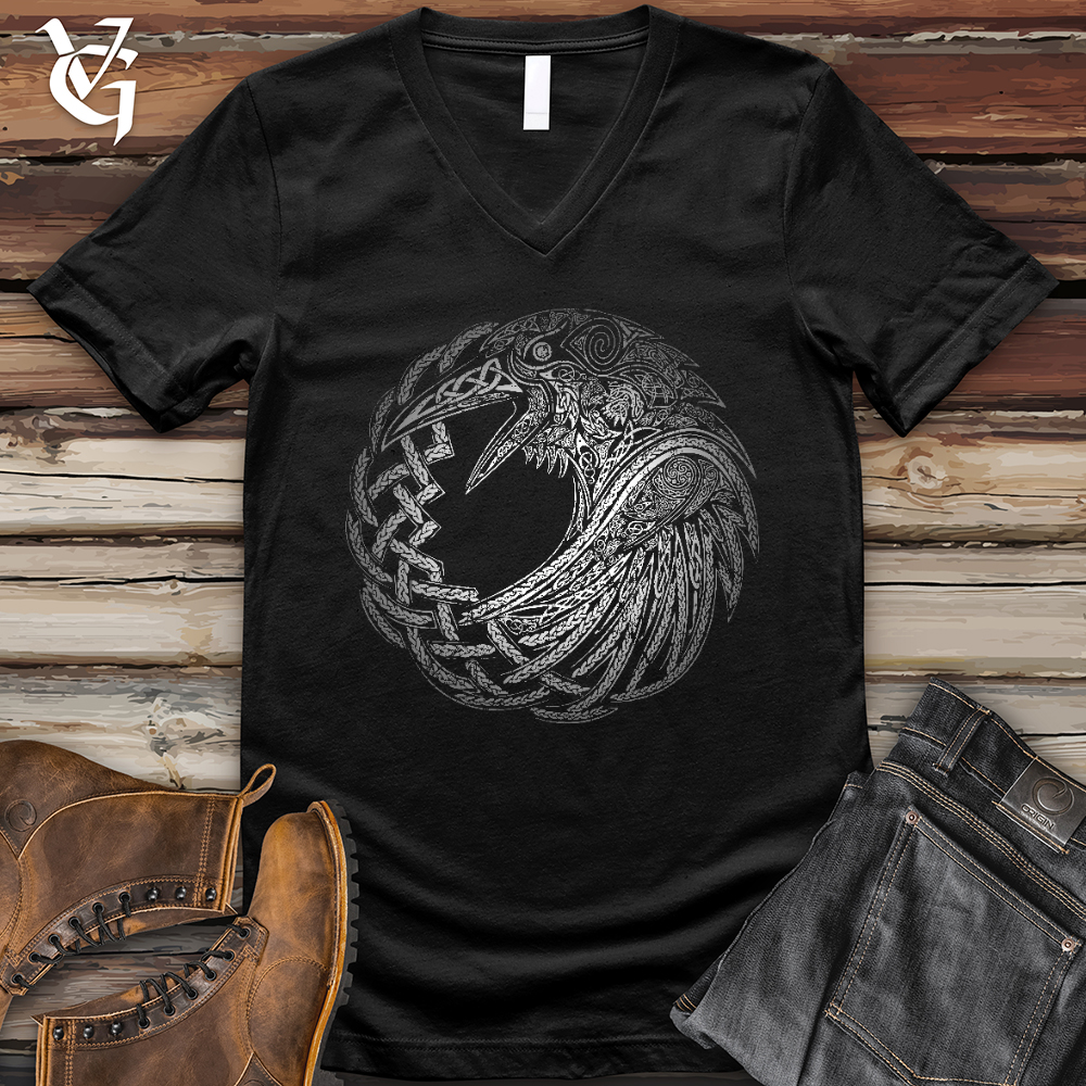 Silver Glass Raven V- Neck Tee