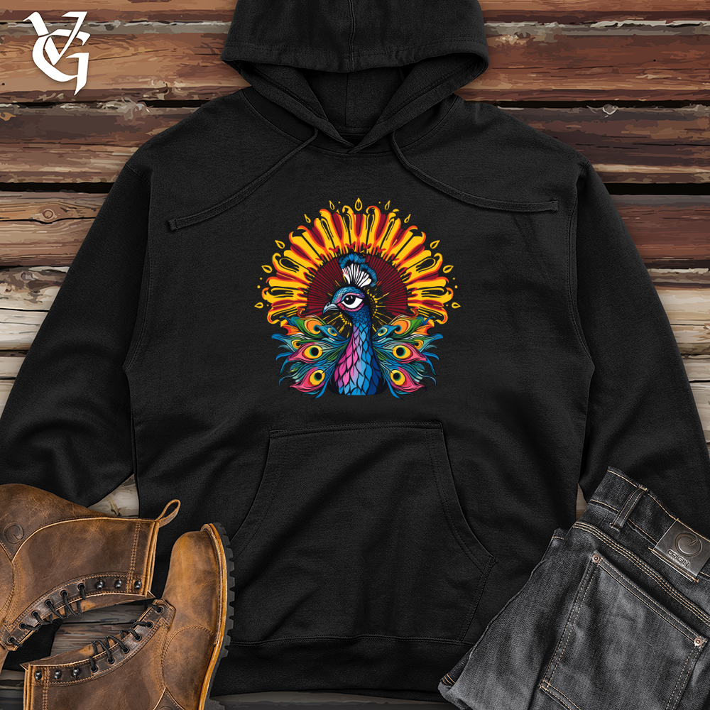 Radiant Plume Peacock Midweight Hooded Sweatshirt