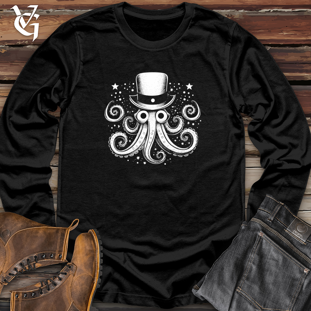 Vintage Cosmic Top Hat Octopus 02 Long Sleeve