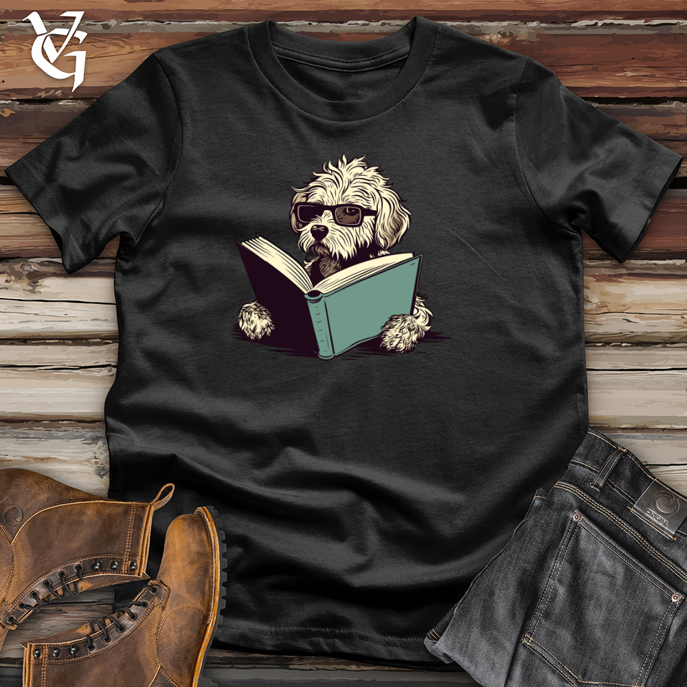 Book Lover Doodle Pooch Cotton Tee