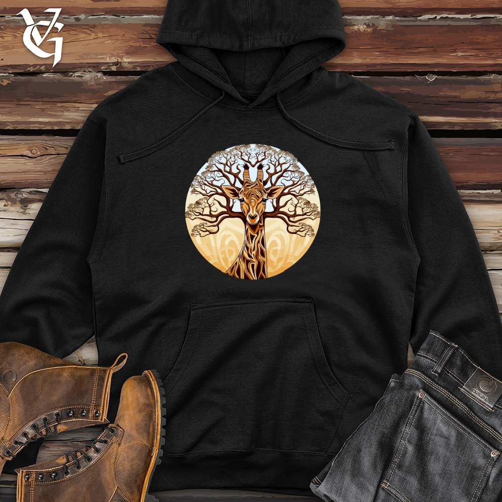 Safari Heights Giraffe Midweight Hooded Sweatshirt