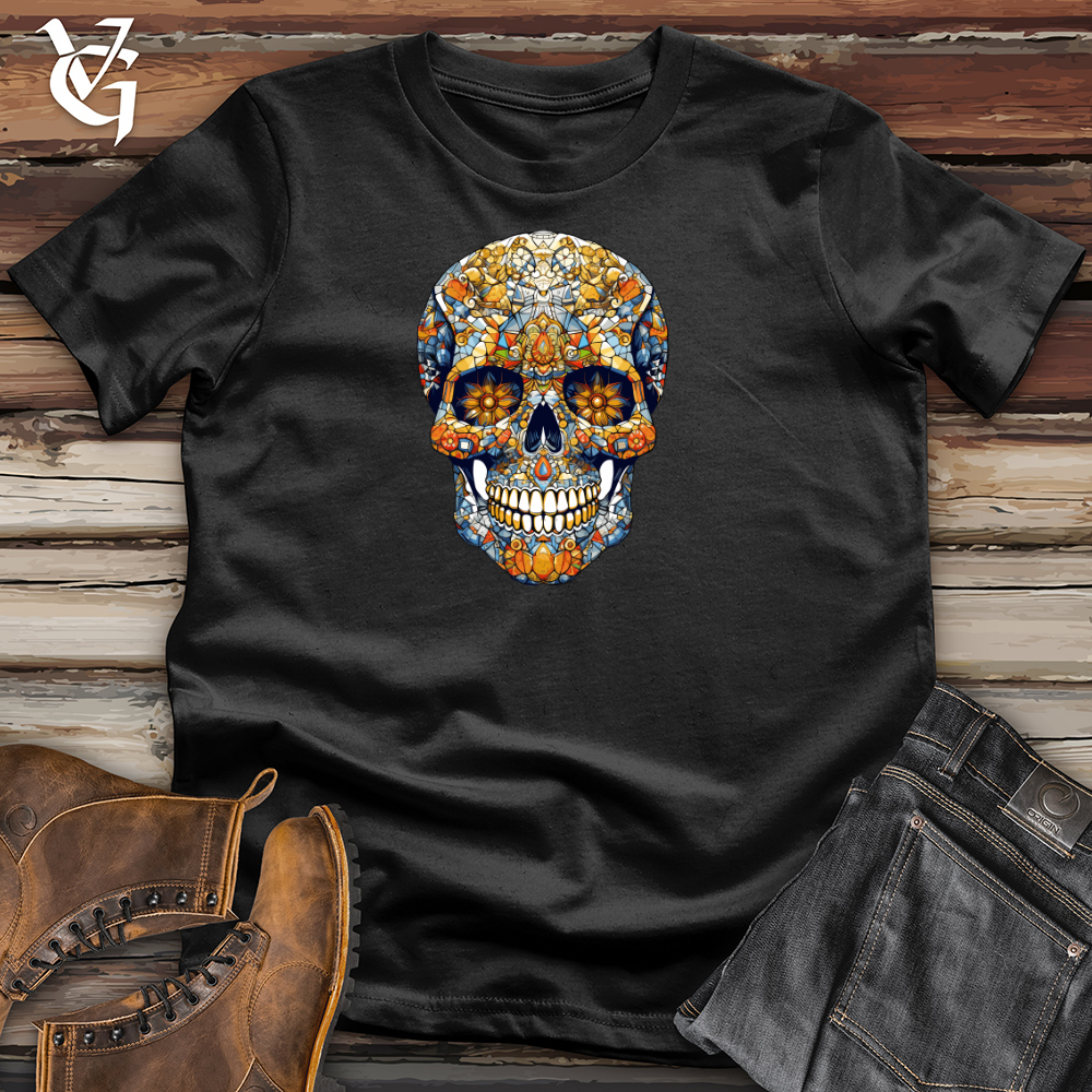 Retro Mosaic Skull Cotton Tee