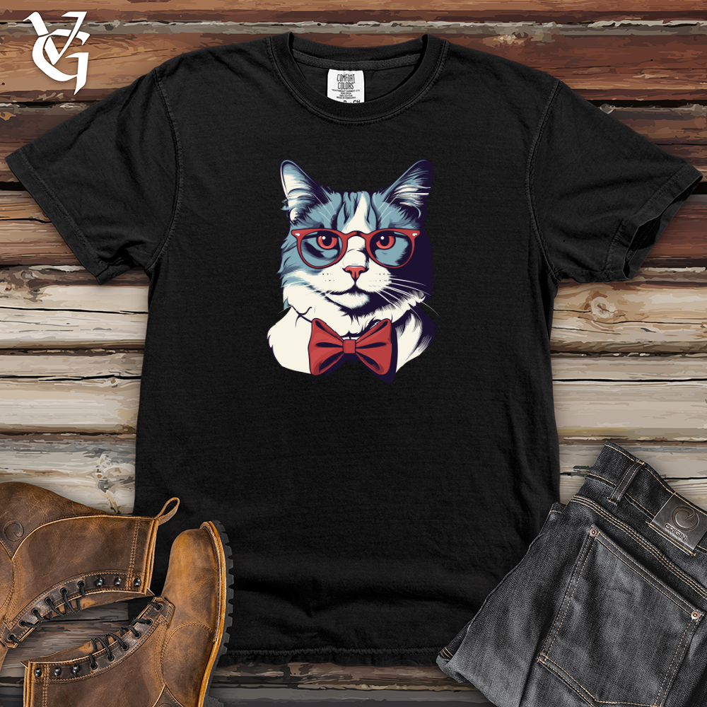 Retro Bowtie Cat Heavy Cotton Comfort Colors Tee