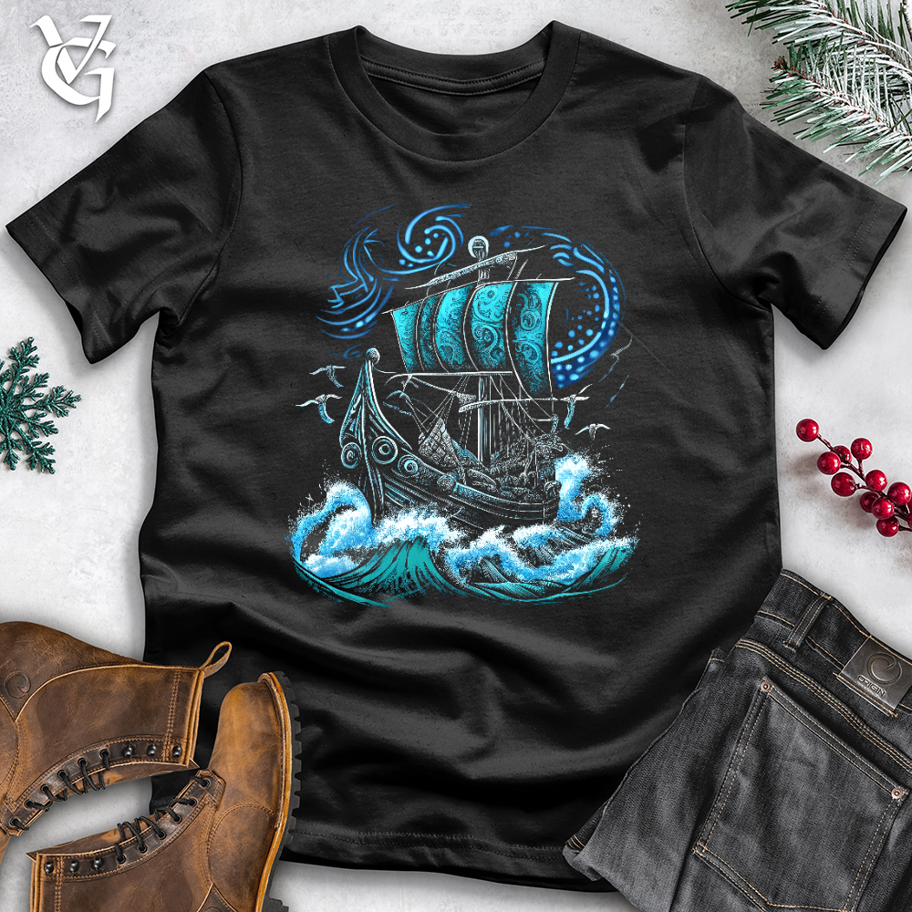 Viking Warrior Ship Cotton Tee