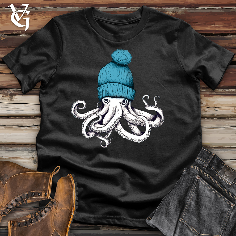 Octopus Wearing Beanie Cotton Tee